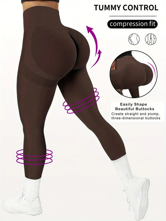 High Waist Solid Leggings Women Seamless Slim Tights Fitness Yoga Elastic Leggings Push Up Butt Knit Fashion Gym Workout Pants