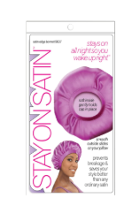 STAY ON SATIN EDGE BONNET FOR HAIR STYLE 9637, ASSORTED COLORS