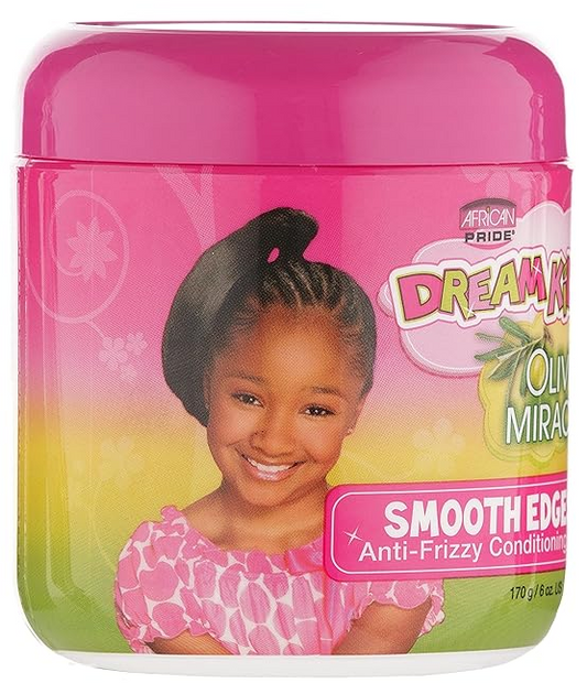 African Pride Dream Kids Olive Miracle Smooth Edges Anti-Frizzy Conditioning Gel (3 Pack) - Contains Olive Oil, Reduces Hair Dryness & Breakage, 6 Oz