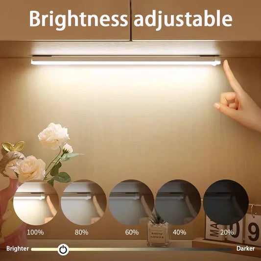 Wireless LED Motion Sensor Night Light with Magnetic Stripe USB Rechargeable For Kitchens, Closets, Stairs and Hallways